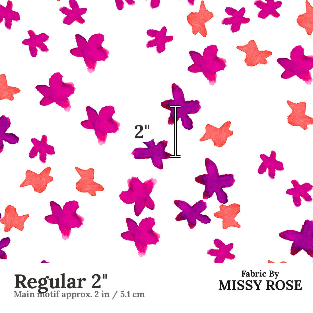 Laura Hamzic 14 Regular 2 inch print scale guide | Fabric by Missy Rose