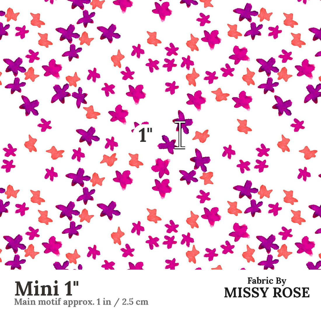 Laura Hamzic 14 Mini 1 inch print scale guide | Fabric by Missy Rose