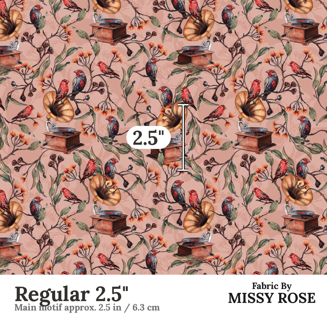 Laura Hamzic 17 Regular 2.5 inch print scale guide | Fabric by Missy Rose