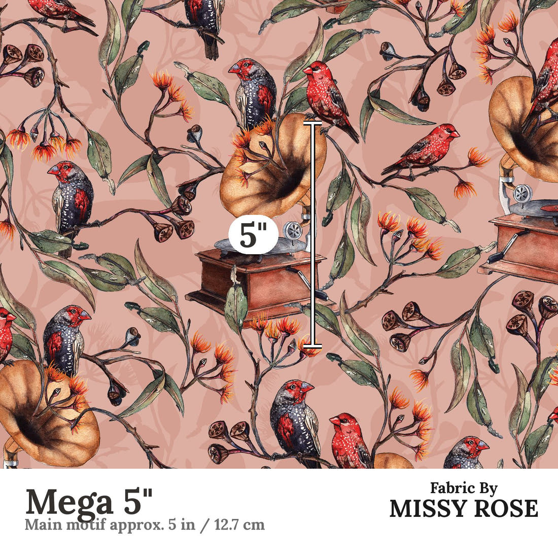 Laura Hamzic 17 Mega 5 inch print scale guide | Fabric by Missy Rose