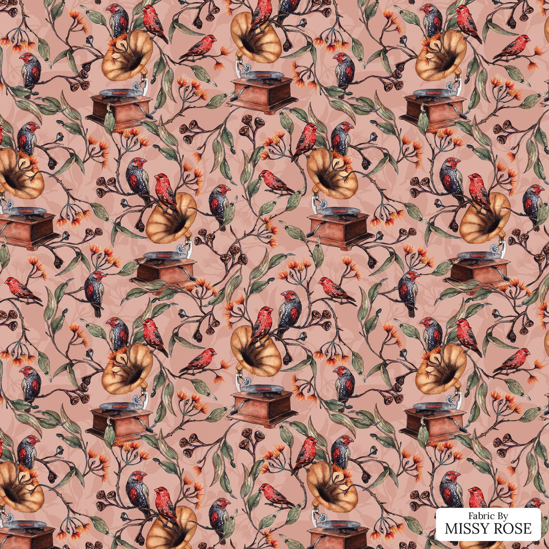 Laura Hamzic 17 - flat view of the print, zoom in for detail | Fabric by Missy Rose
