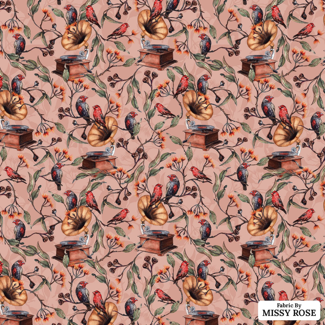 Laura Hamzic 17 - flat view of the print, zoom in for detail | Fabric by Missy Rose
