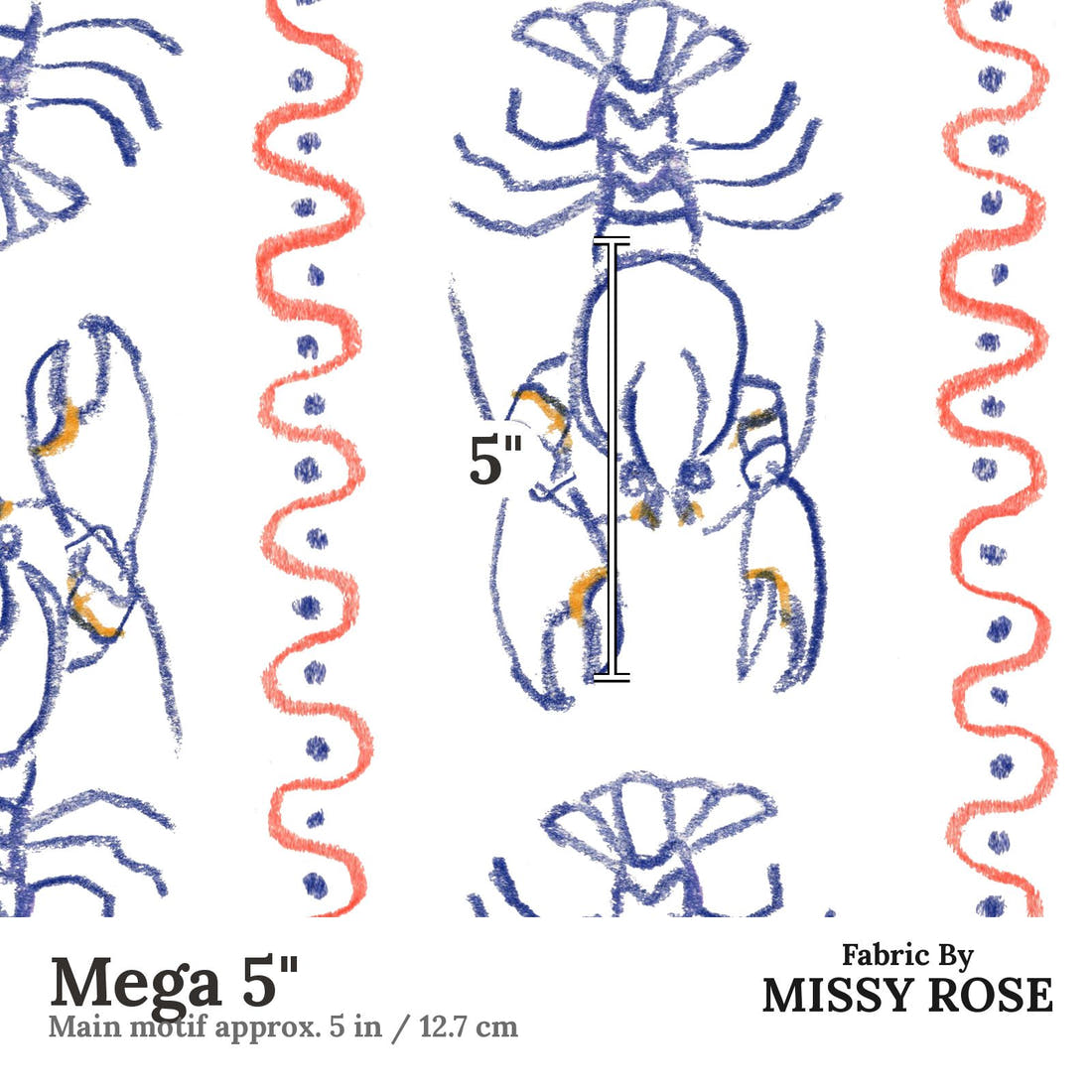 Laura Hamzic 20 Mega 5 inch print scale guide | Fabric by Missy Rose