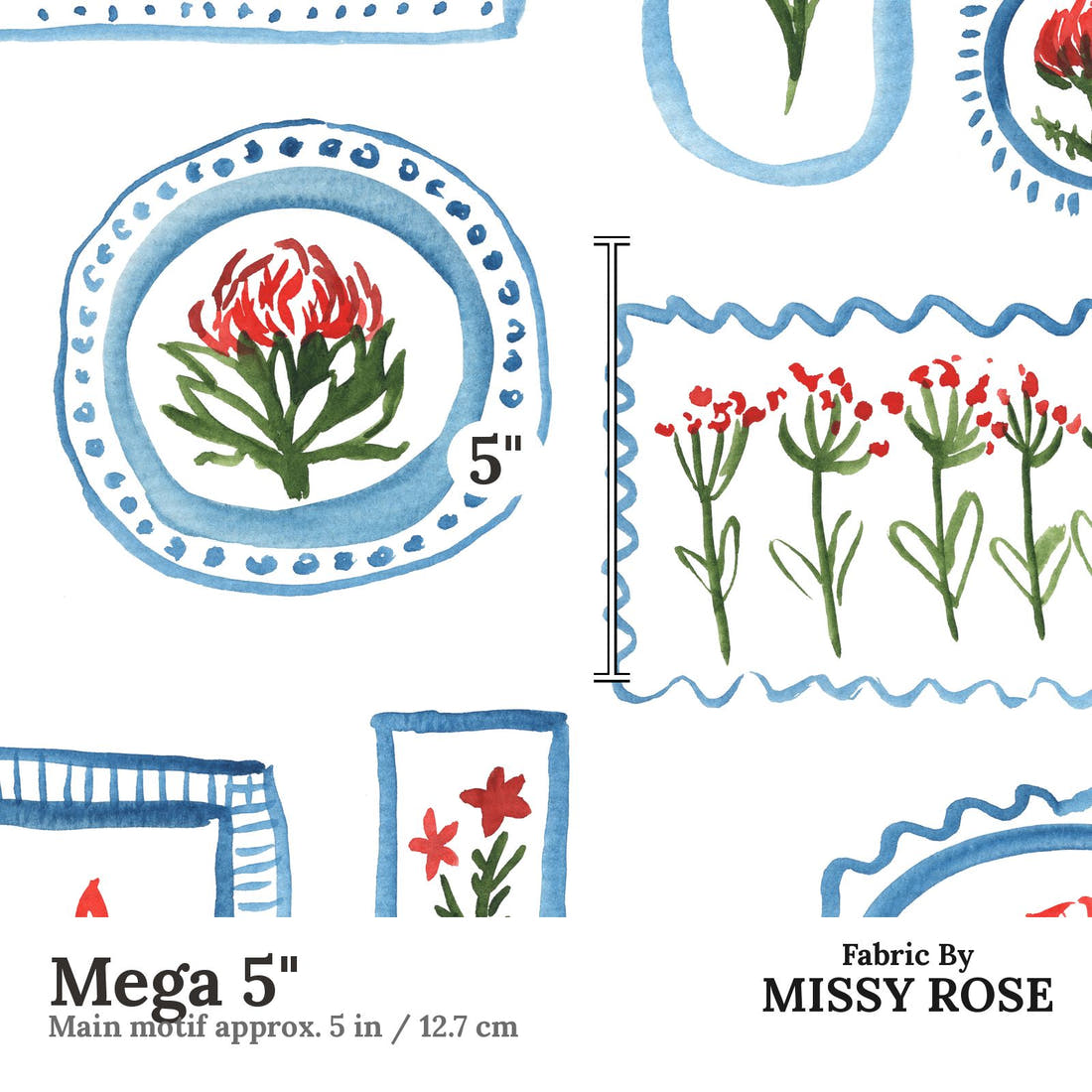 Laura Hamzic 21 Mega 5 inch print scale guide | Fabric by Missy Rose