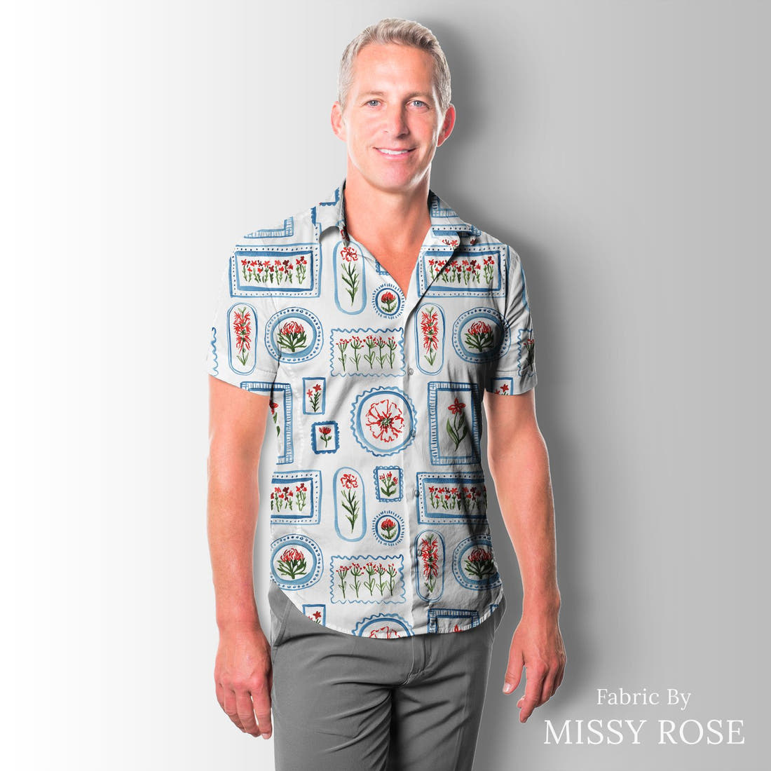 Laura Hamzic 21 sewn into a men's shirt - see how the print looks made up | Fabric by Missy Rose