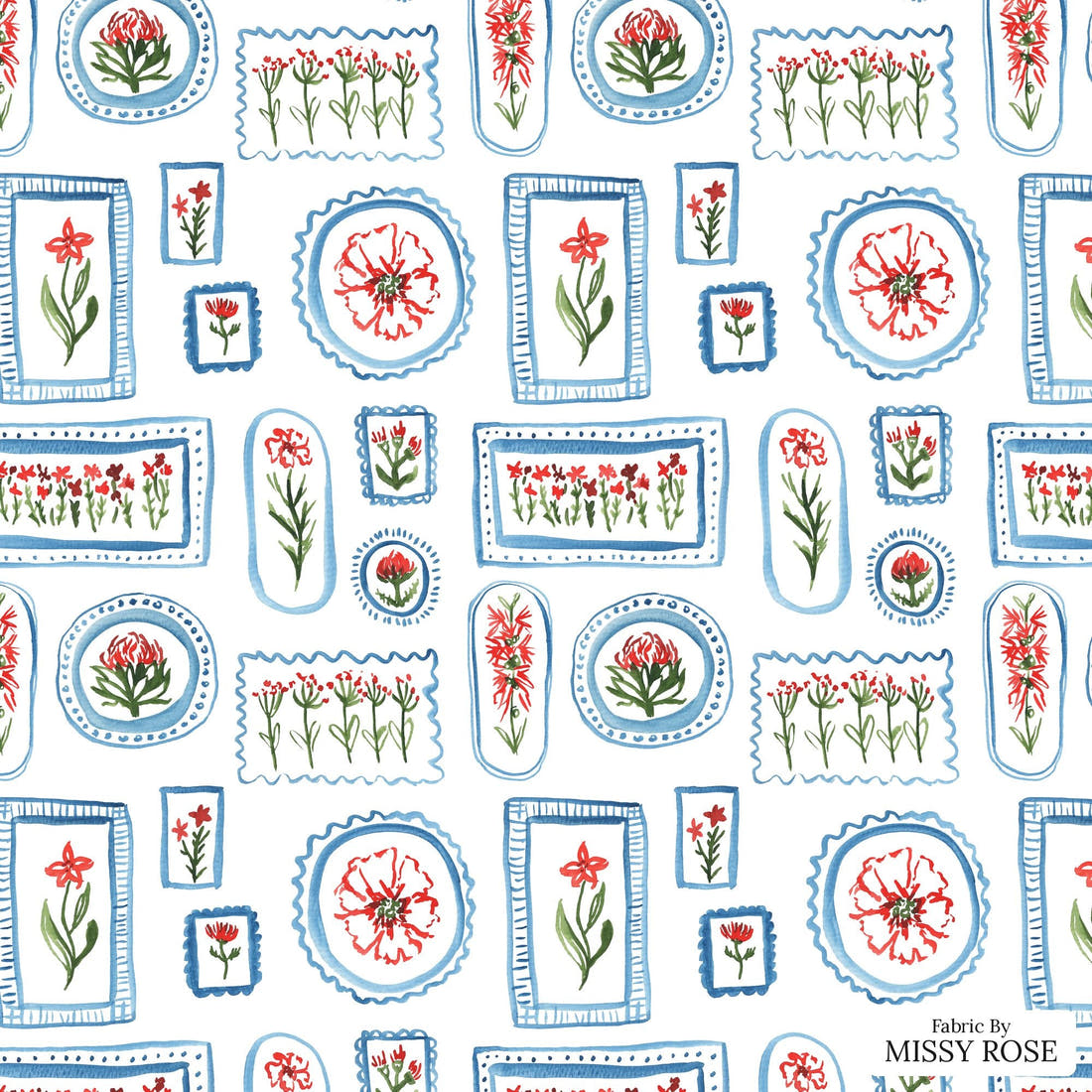 Laura Hamzic 21 - flat view of the print, zoom in for detail | Fabric by Missy Rose
