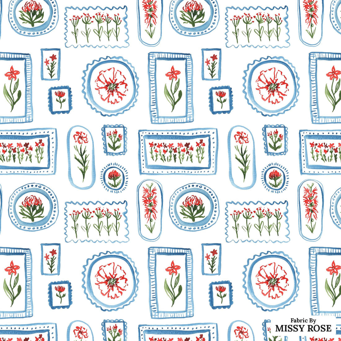 Laura Hamzic 21 - flat view of the print, zoom in for detail | Fabric by Missy Rose