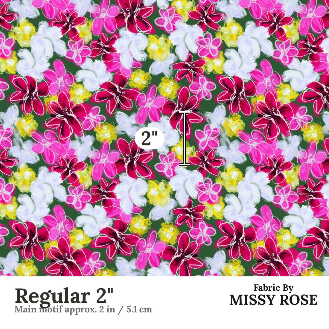 Laura Hamzic 22 Regular 2 inch print scale guide | Fabric by Missy Rose