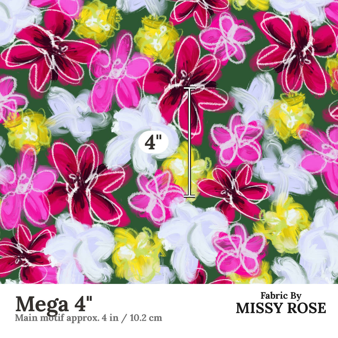 Laura Hamzic 22 Mega 4 inch print scale guide | Fabric by Missy Rose
