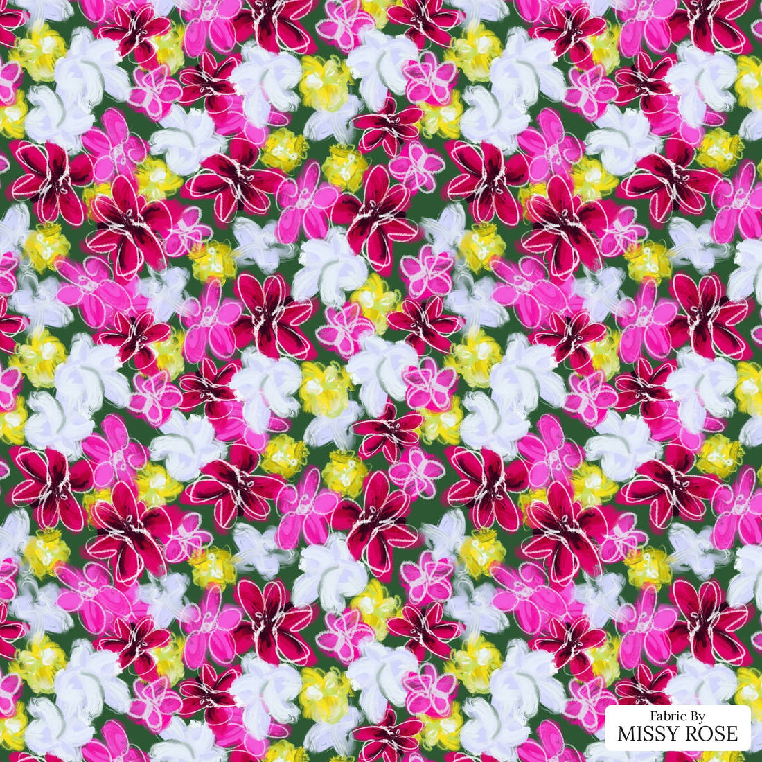 Laura Hamzic 22 - flat view of the print, zoom in for detail | Fabric by Missy Rose