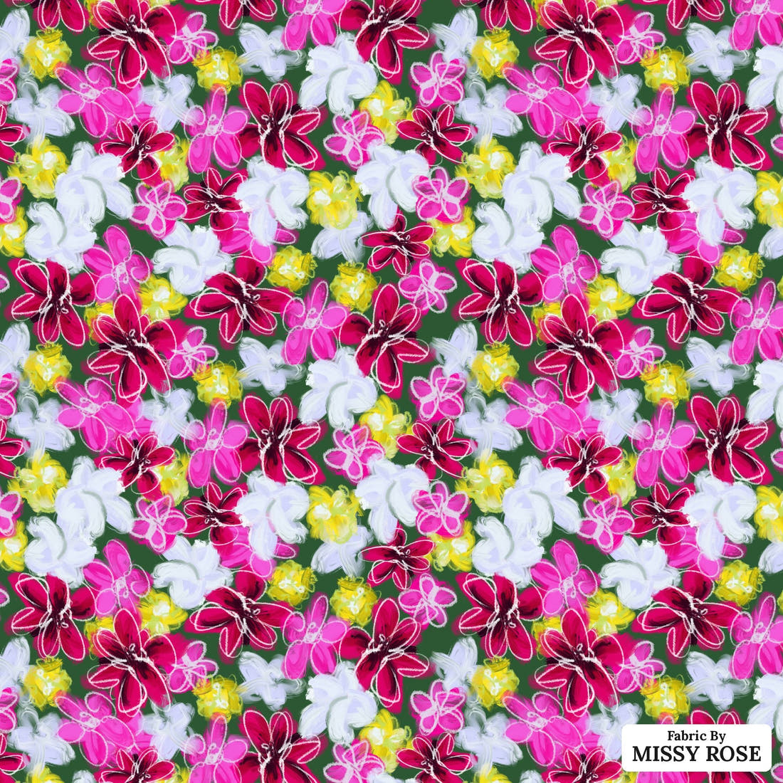 Laura Hamzic 22 - flat view of the print, zoom in for detail | Fabric by Missy Rose