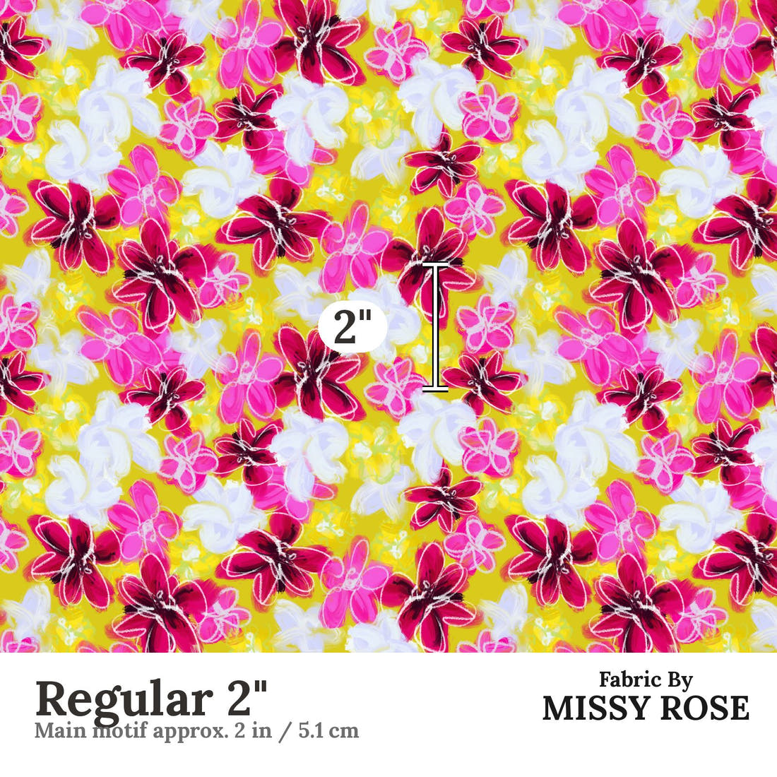 Laura Hamzic 23 Regular 2 inch print scale guide | Fabric by Missy Rose
