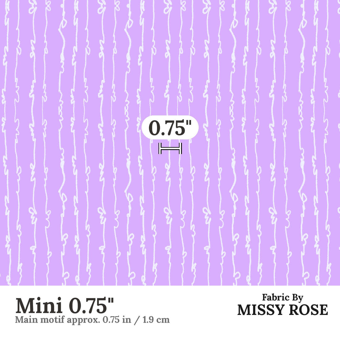 Laura Hamzic 25 Mini 0.75 inch print scale guide | Fabric by Missy Rose