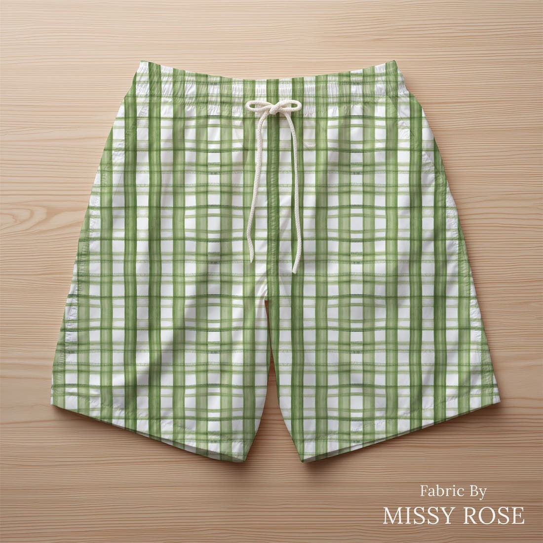 Laura Hamzic 28 sewn into swim shorts - see how the print looks made up | Fabric by Missy Rose