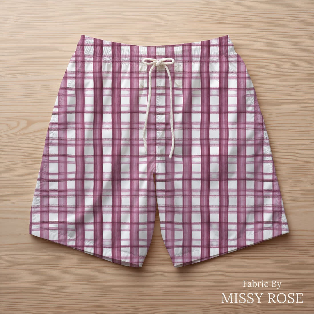 Laura Hamzic 31 sewn into swim shorts - see how the print looks made up | Fabric by Missy Rose