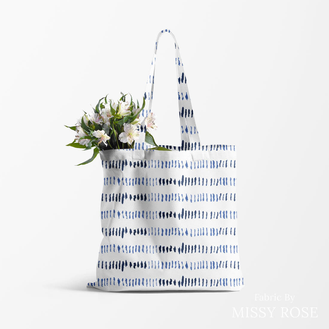 Laura Hamzic 32 made up as a tote bag - see how the print looks made up | Fabric by Missy Rose