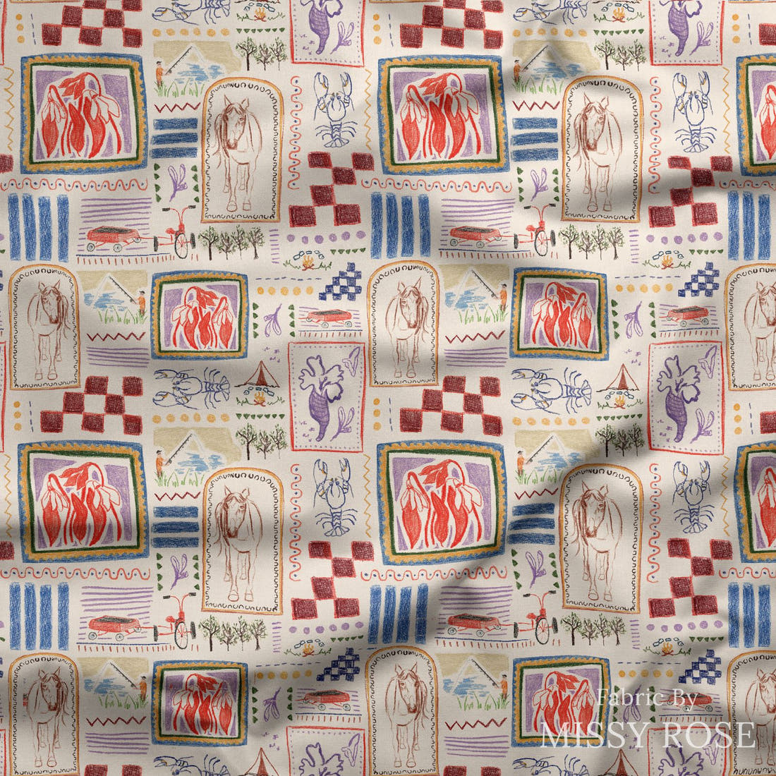 Laura Hamzic 37 draped fabric mockup - custom printed fabric by the metre | Fabric by Missy Rose