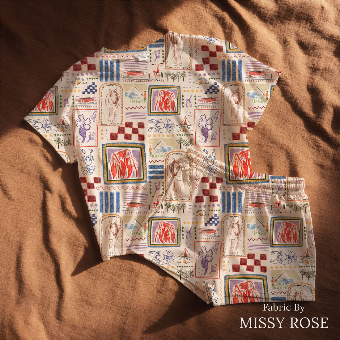 Laura Hamzic 37 sewn into a lounge set - see how the print looks made up | Fabric by Missy Rose