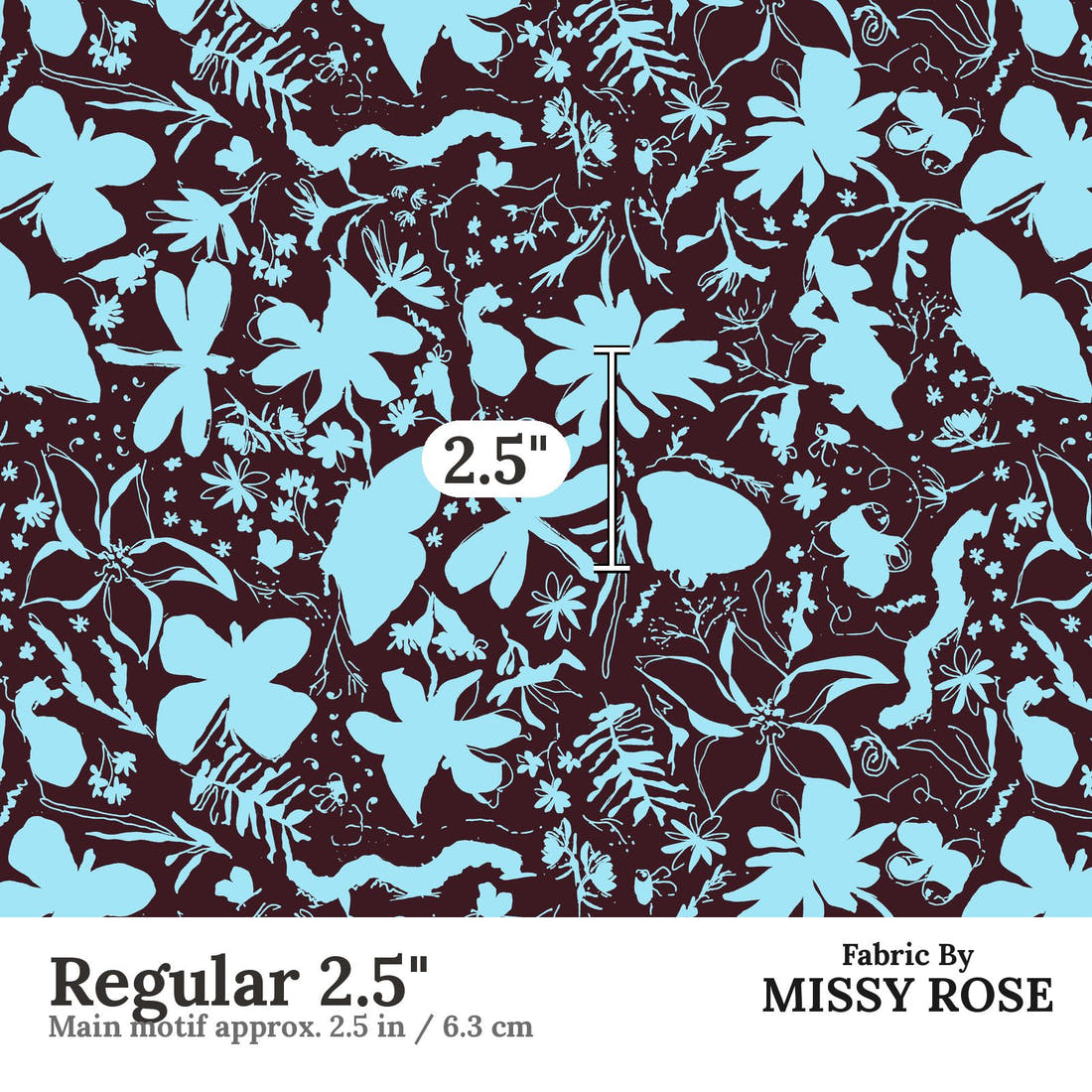 Laura Hamzic 38 Regular 2.5 inch print scale guide | Fabric by Missy Rose