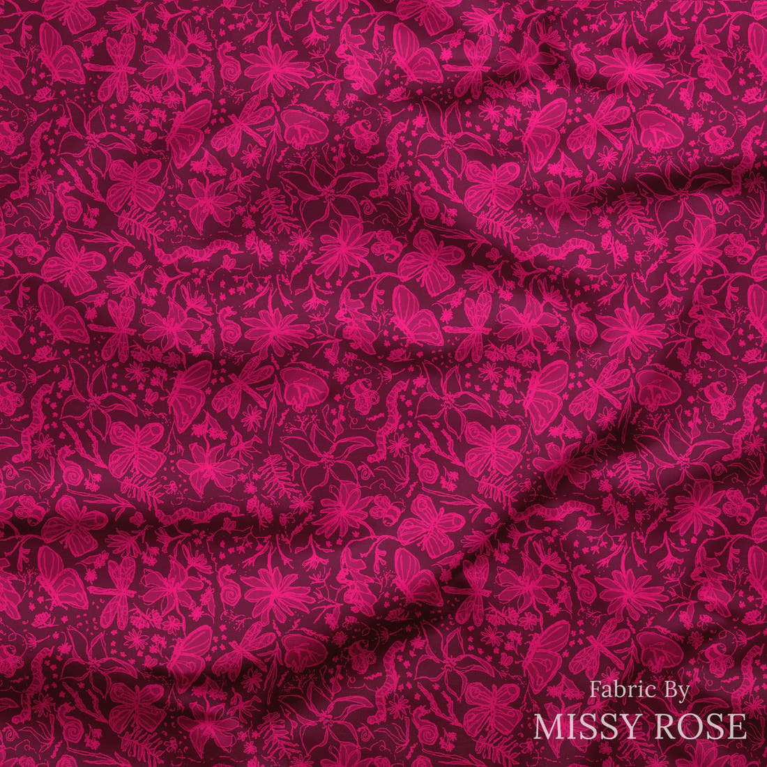Laura Hamzic 39 draped fabric mockup - custom printed fabric by the metre | Fabric by Missy Rose