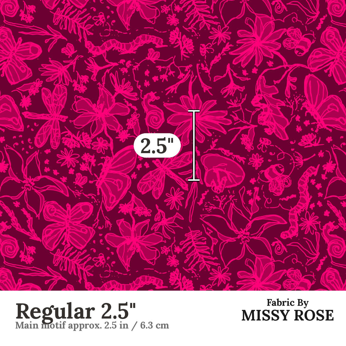 Laura Hamzic 39 Regular 2.5 inch print scale guide | Fabric by Missy Rose