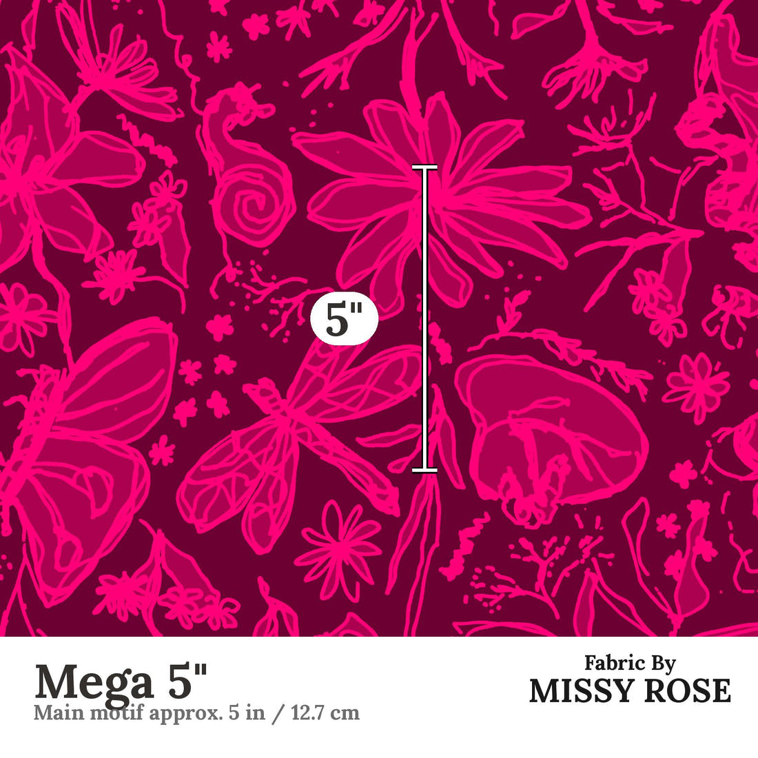 Laura Hamzic 39 Mega 5 inch print scale guide | Fabric by Missy Rose