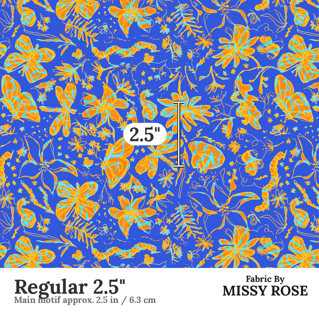 Laura Hamzic 40 Regular 2.5 inch print scale guide | Fabric by Missy Rose