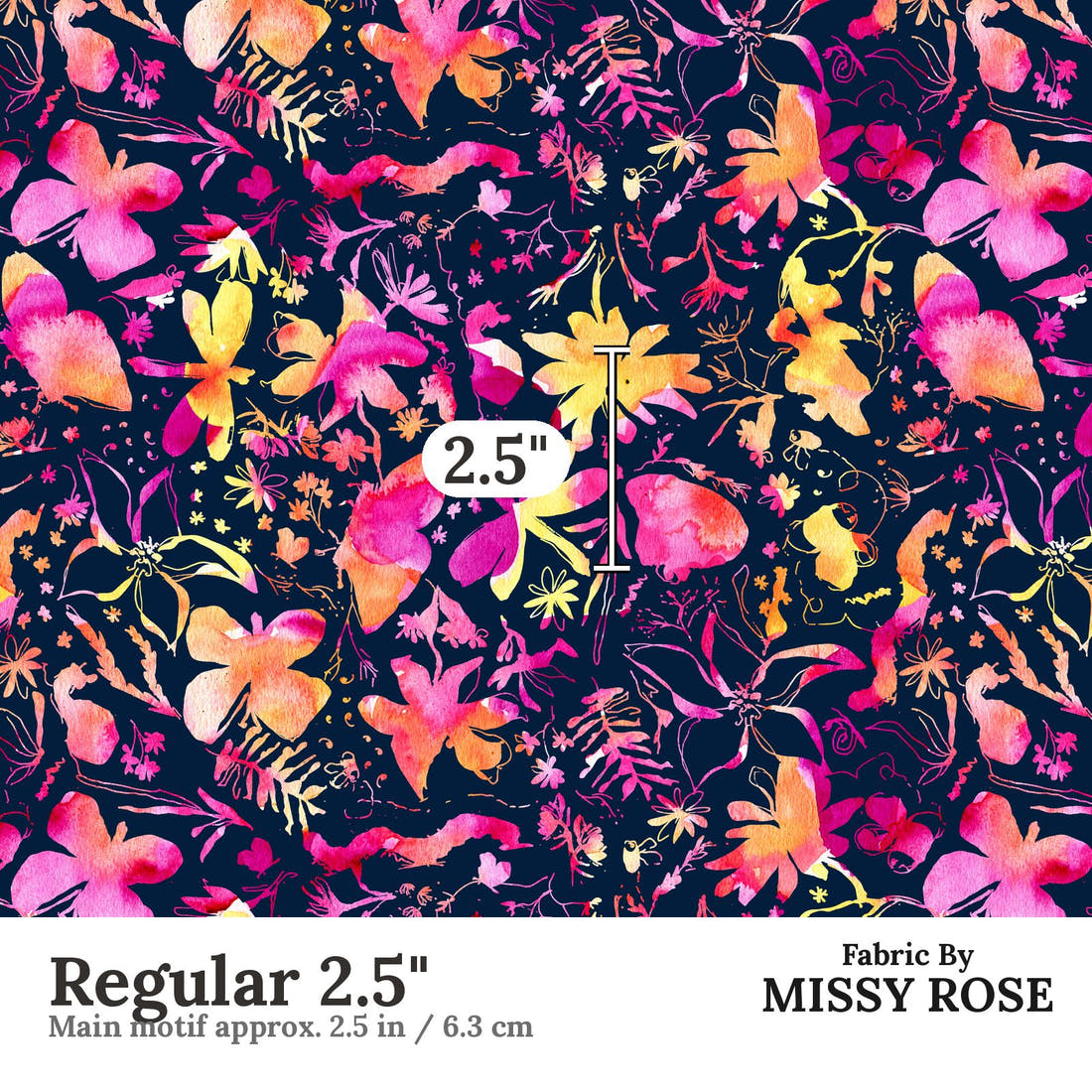 Laura Hamzic 42 Regular 2.5 inch print scale guide | Fabric by Missy Rose
