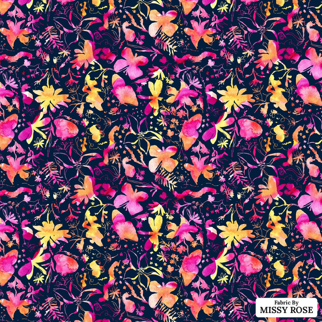 Laura Hamzic 42 - flat view of the print, zoom in for detail | Fabric by Missy Rose
