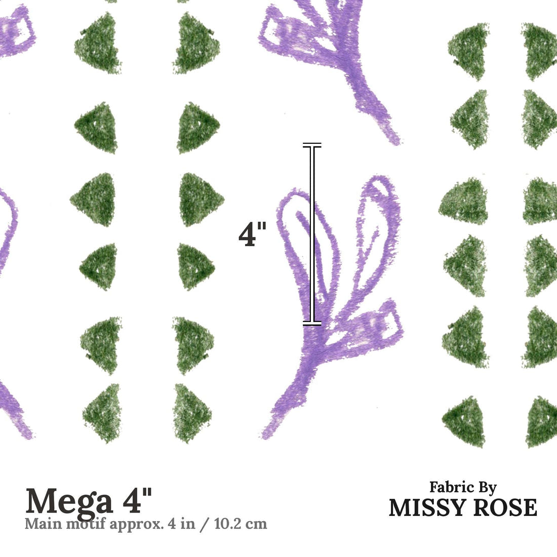 Laura Hamzic 43 Mega 4 inch print scale guide | Fabric by Missy Rose
