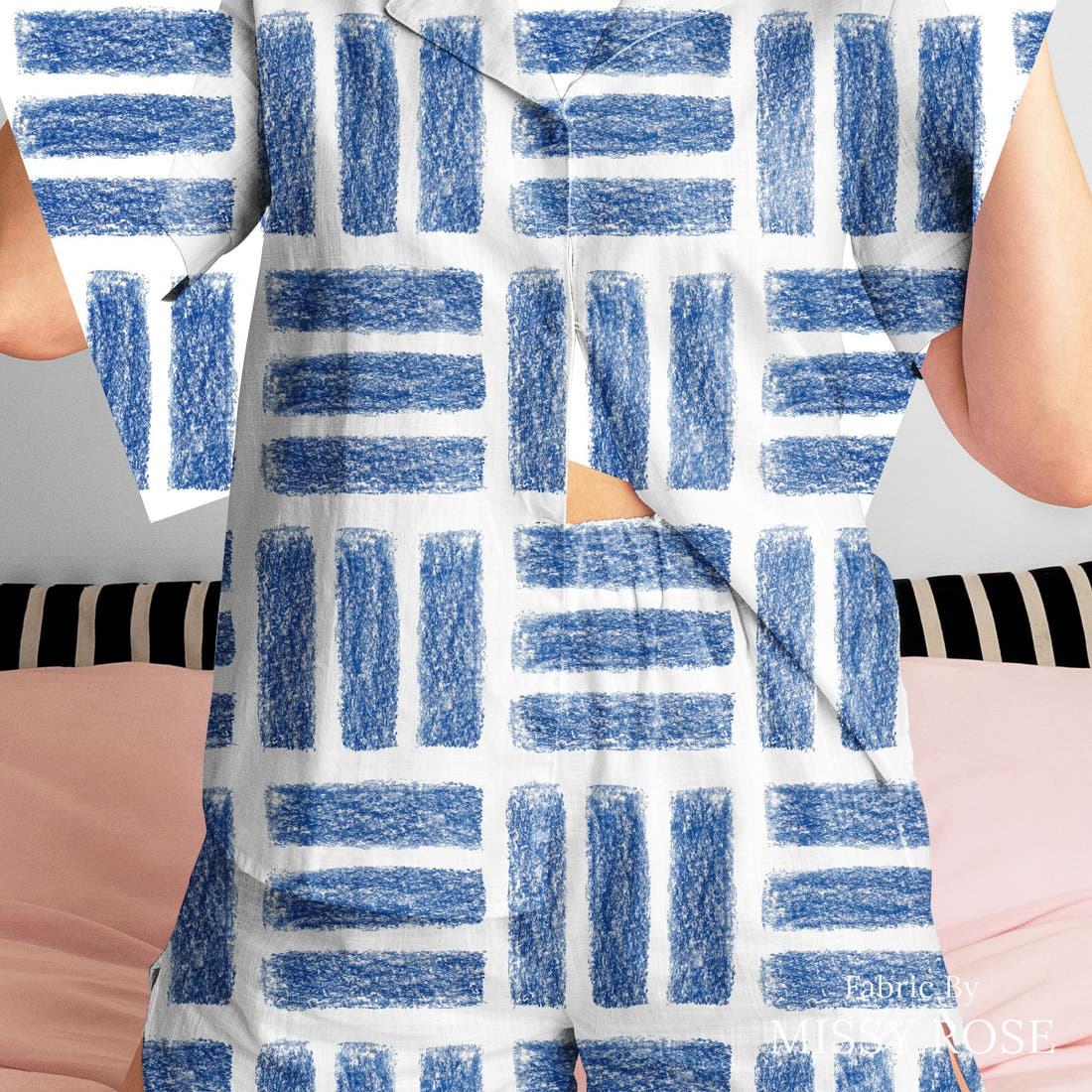 Laura Hamzic 44 sewn into a women's pyjama set - see how the print looks made up | Fabric by Missy Rose