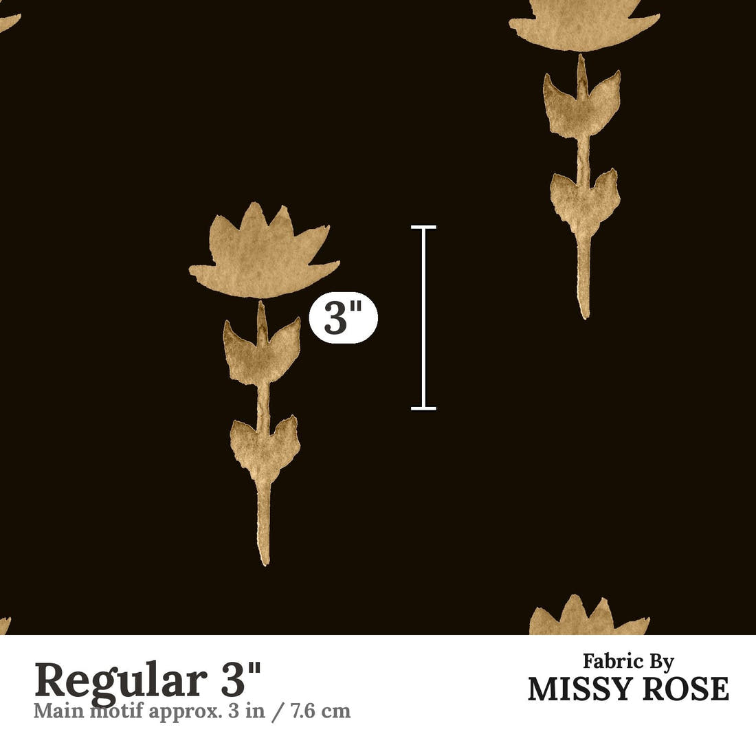 Laura Hamzic 45 Regular 3 inch print scale guide | Fabric by Missy Rose