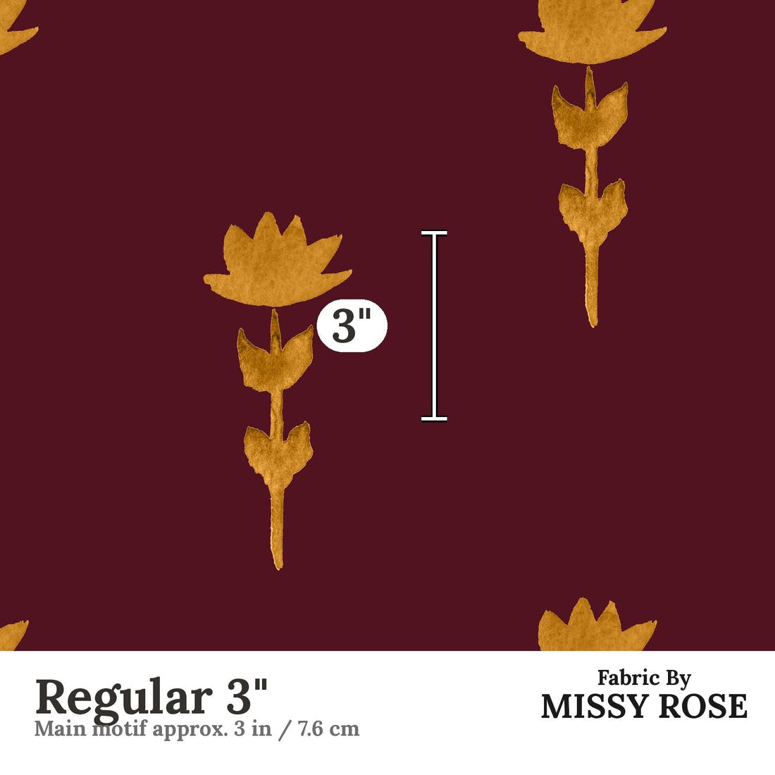 Laura Hamzic 46 Regular 3 inch print scale guide | Fabric by Missy Rose