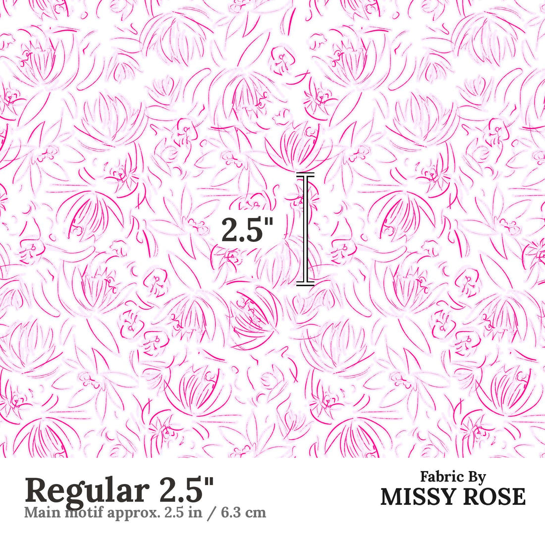 Laura Hamzic 47 Regular 2.5 inch print scale guide | Fabric by Missy Rose