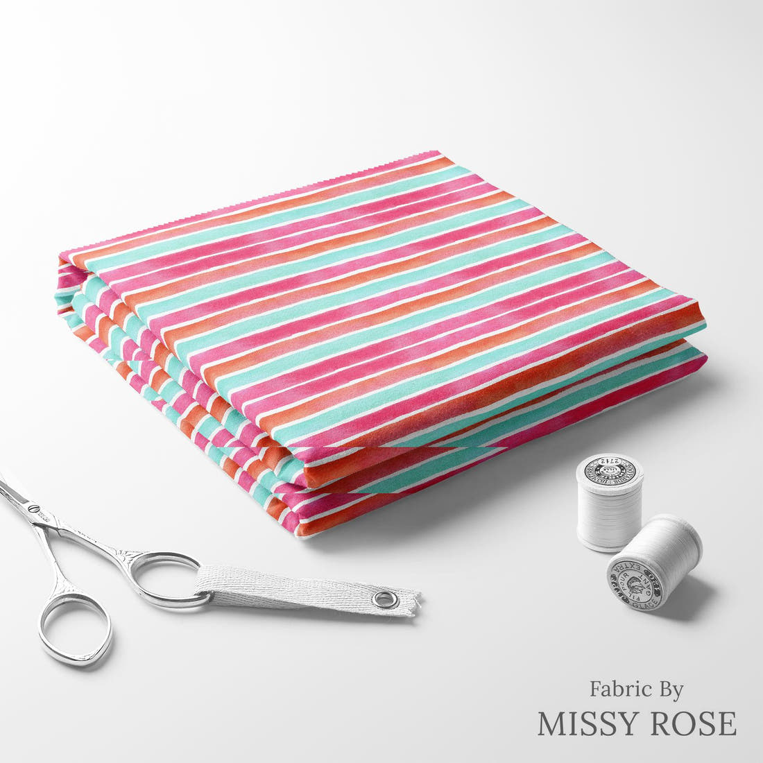 Laura Hamzic 49 folded fabric stack with matching thread - pre-order fabric Australia | Fabric by Missy Rose