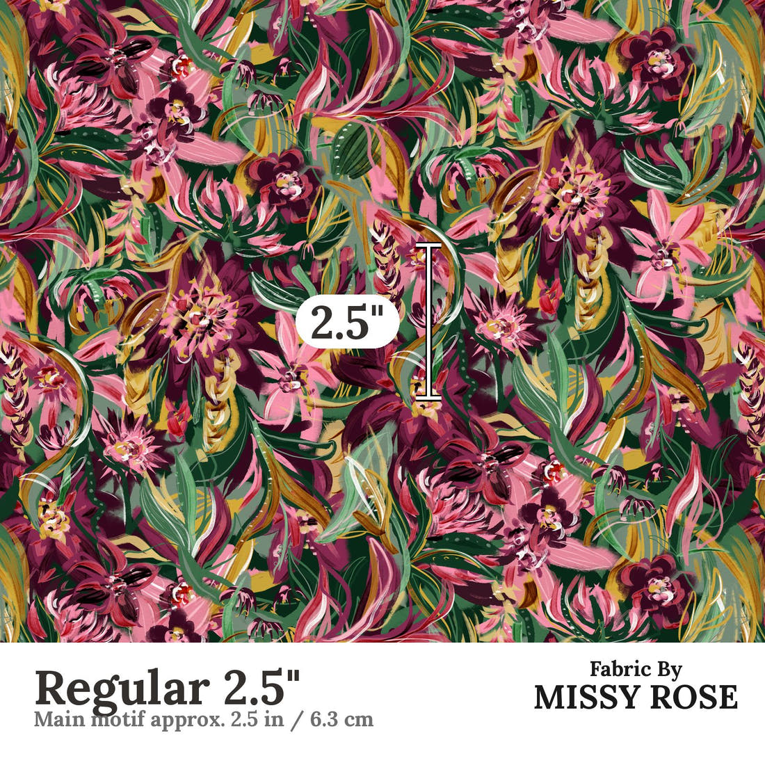 Laura Hamzic 50 Regular 2.5 inch print scale guide | Fabric by Missy Rose