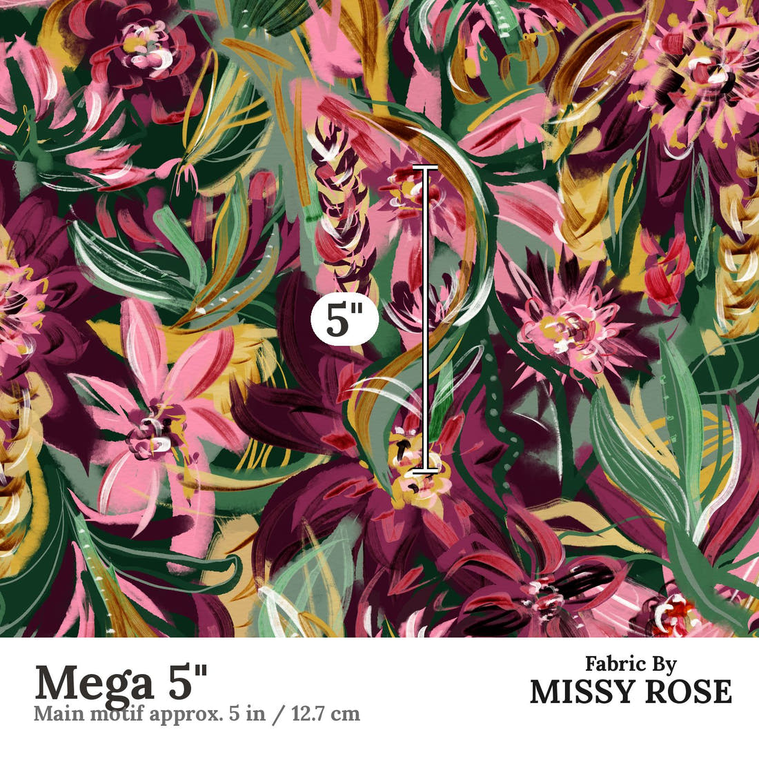 Laura Hamzic 50 Mega 5 inch print scale guide | Fabric by Missy Rose