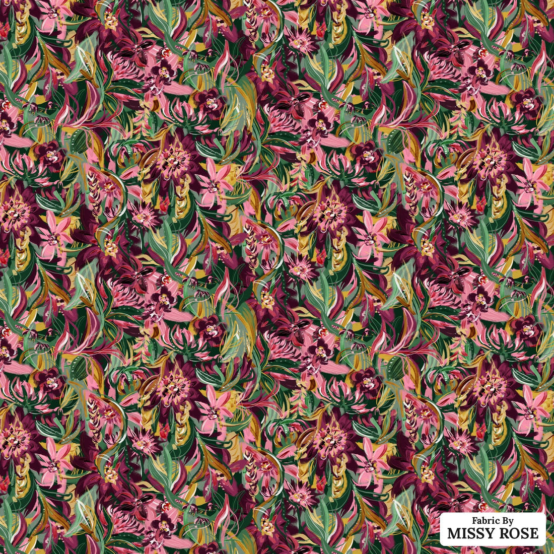 Laura Hamzic 50 - flat view of the print, zoom in for detail | Fabric by Missy Rose