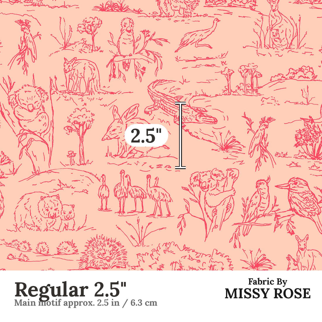Laura Hamzic 52 Regular 2.5 inch print scale guide | Fabric by Missy Rose