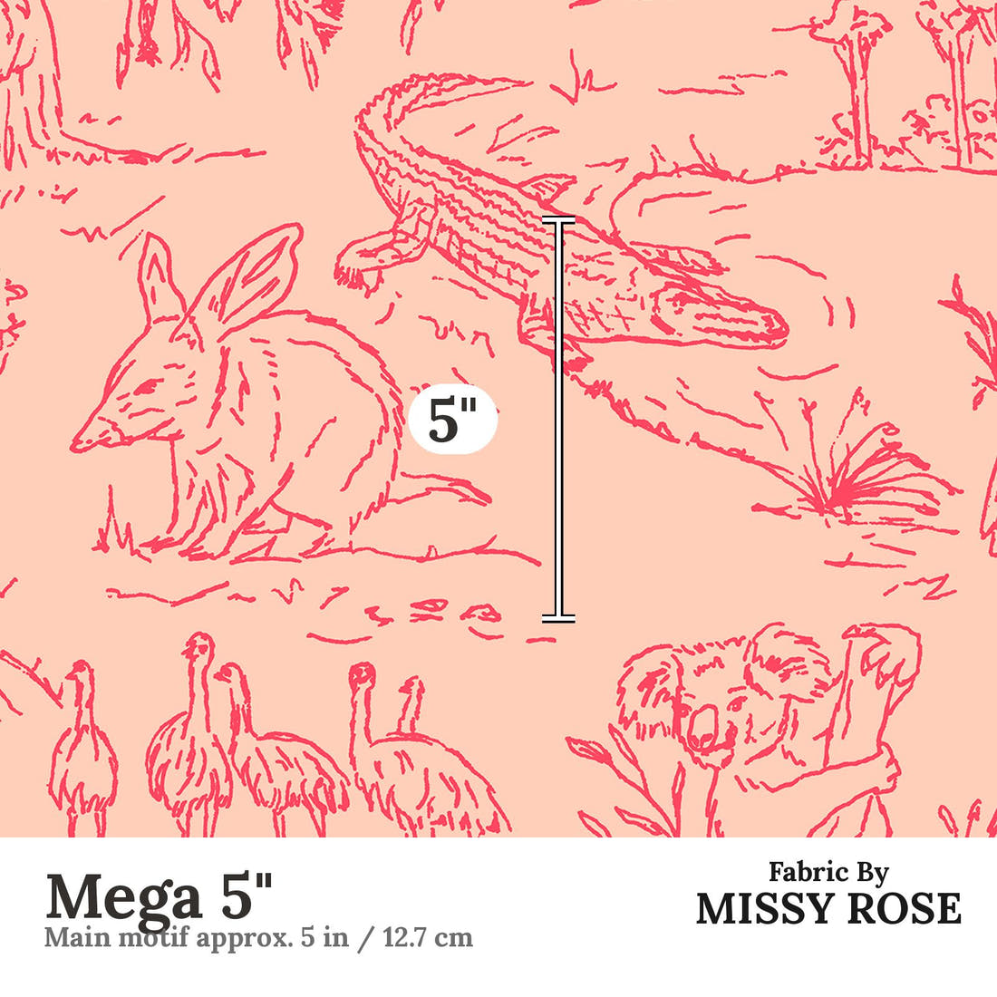Laura Hamzic 52 Mega 5 inch print scale guide | Fabric by Missy Rose