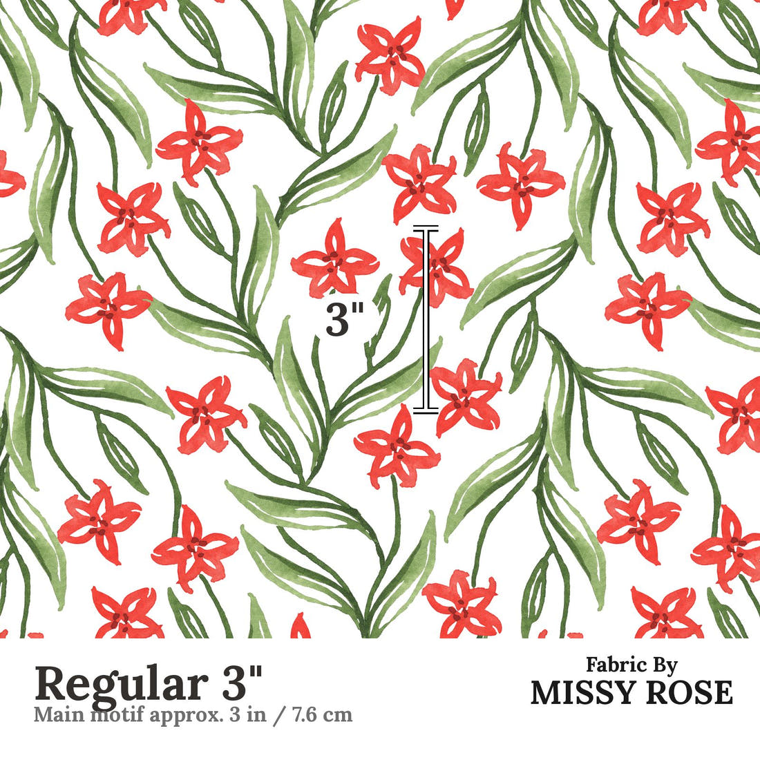 Laura Hamzic 53 Regular 3 inch print scale guide | Fabric by Missy Rose