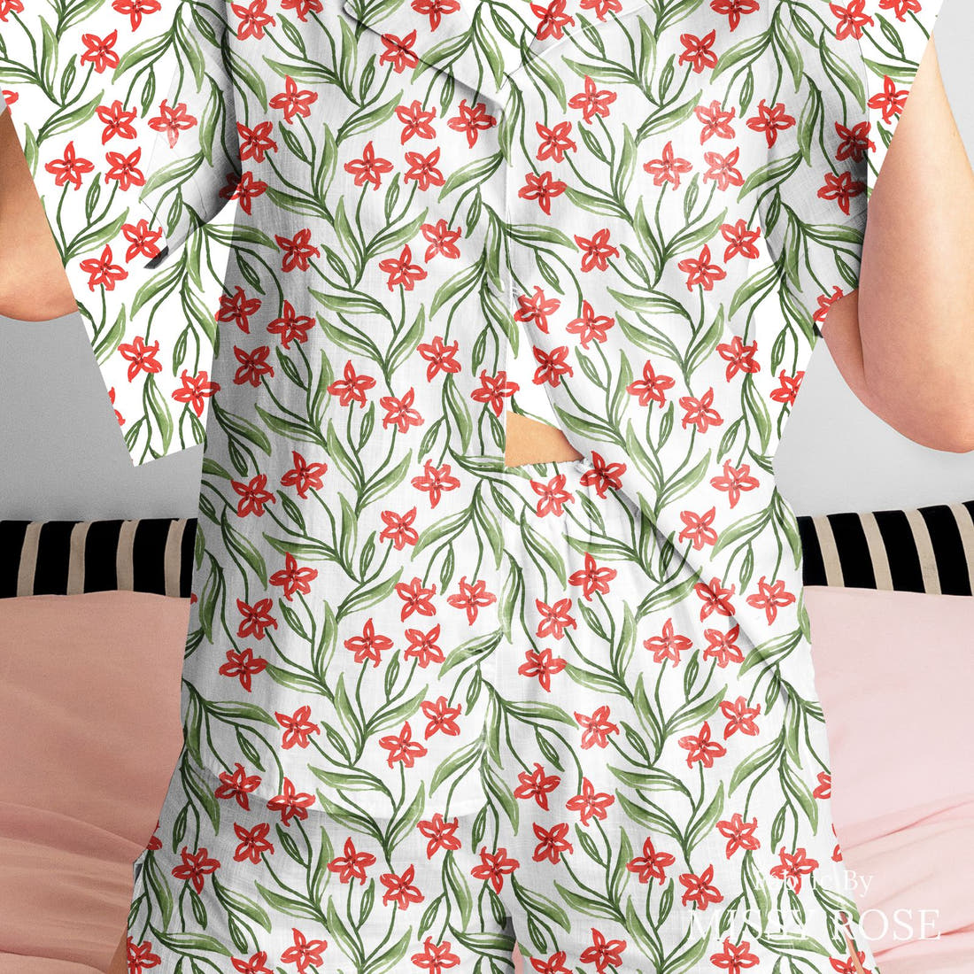 Laura Hamzic 53 sewn into a women's pyjama set - see how the print looks made up | Fabric by Missy Rose