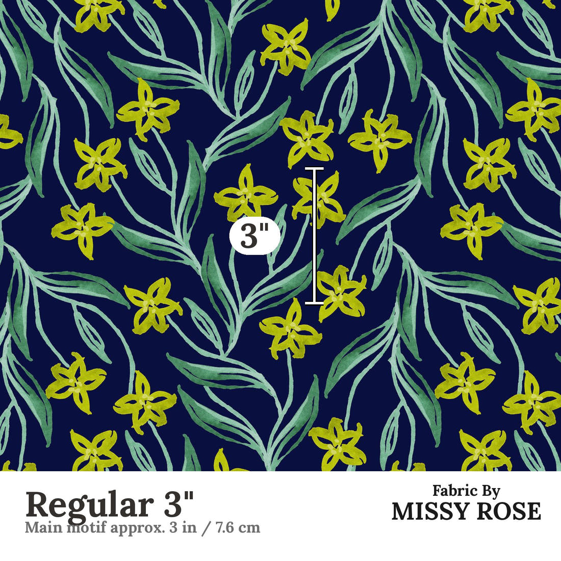 Laura Hamzic 54 Regular 3 inch print scale guide | Fabric by Missy Rose