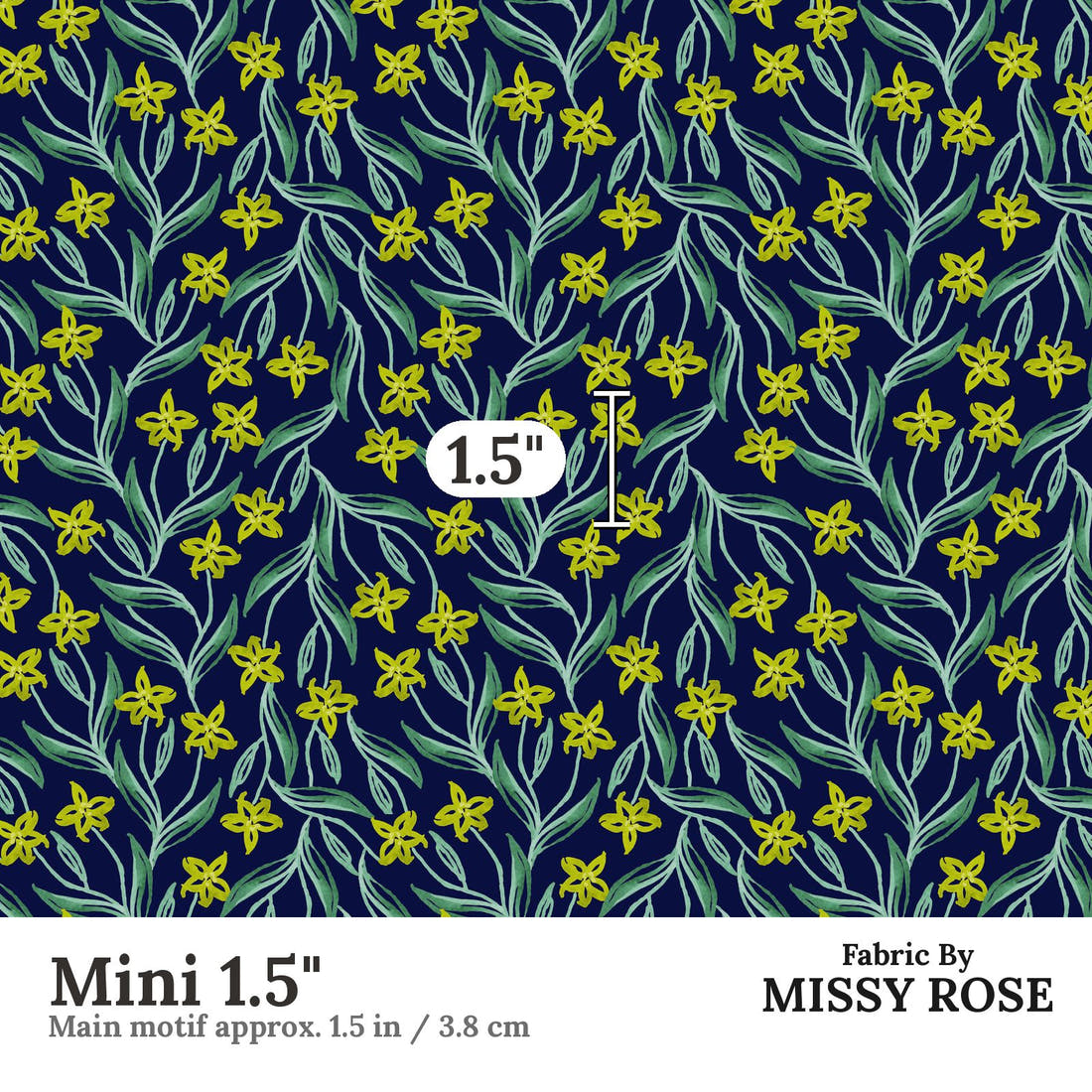 Laura Hamzic 54 Mini 1.5 inch print scale guide | Fabric by Missy Rose