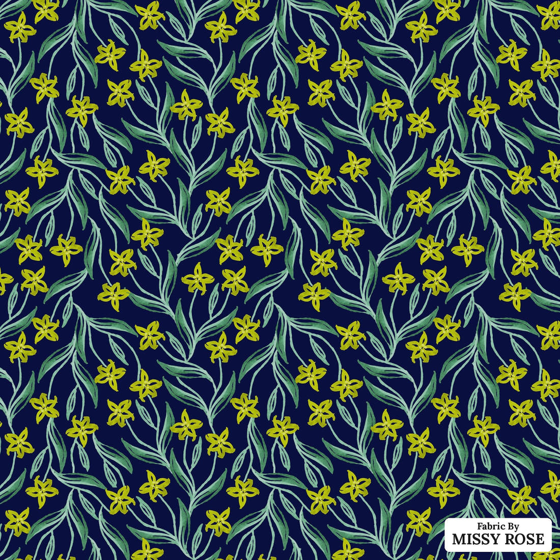 Laura Hamzic 54 - flat view of the print, zoom in for detail | Fabric by Missy Rose