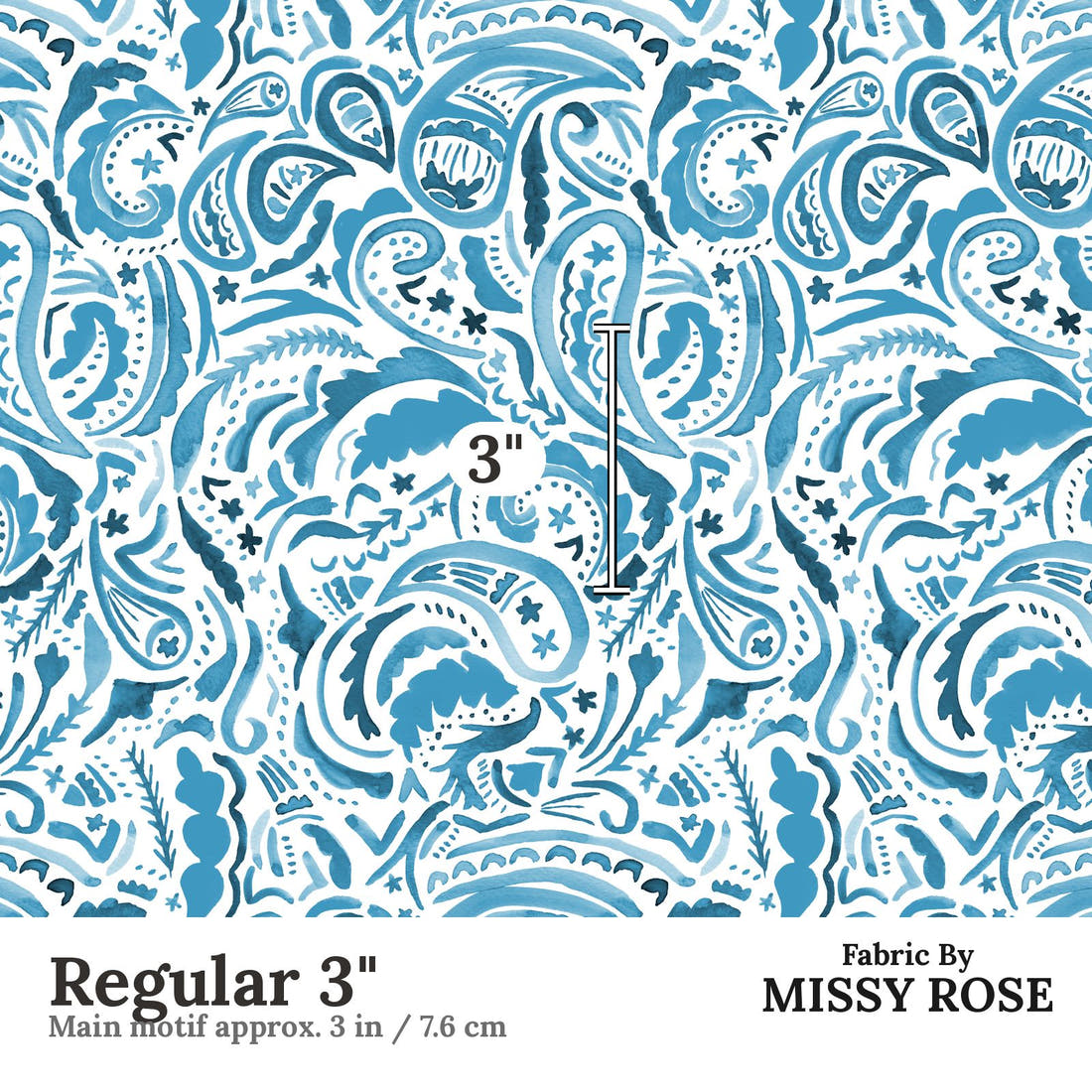 Laura Hamzic 55 Regular 3 inch print scale guide | Fabric by Missy Rose