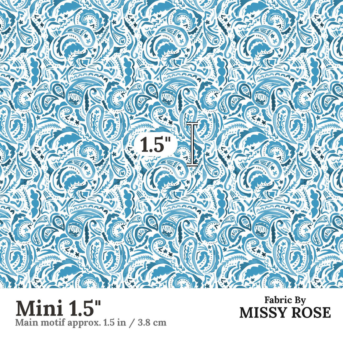 Laura Hamzic 55 Mini 1.5 inch print scale guide | Fabric by Missy Rose