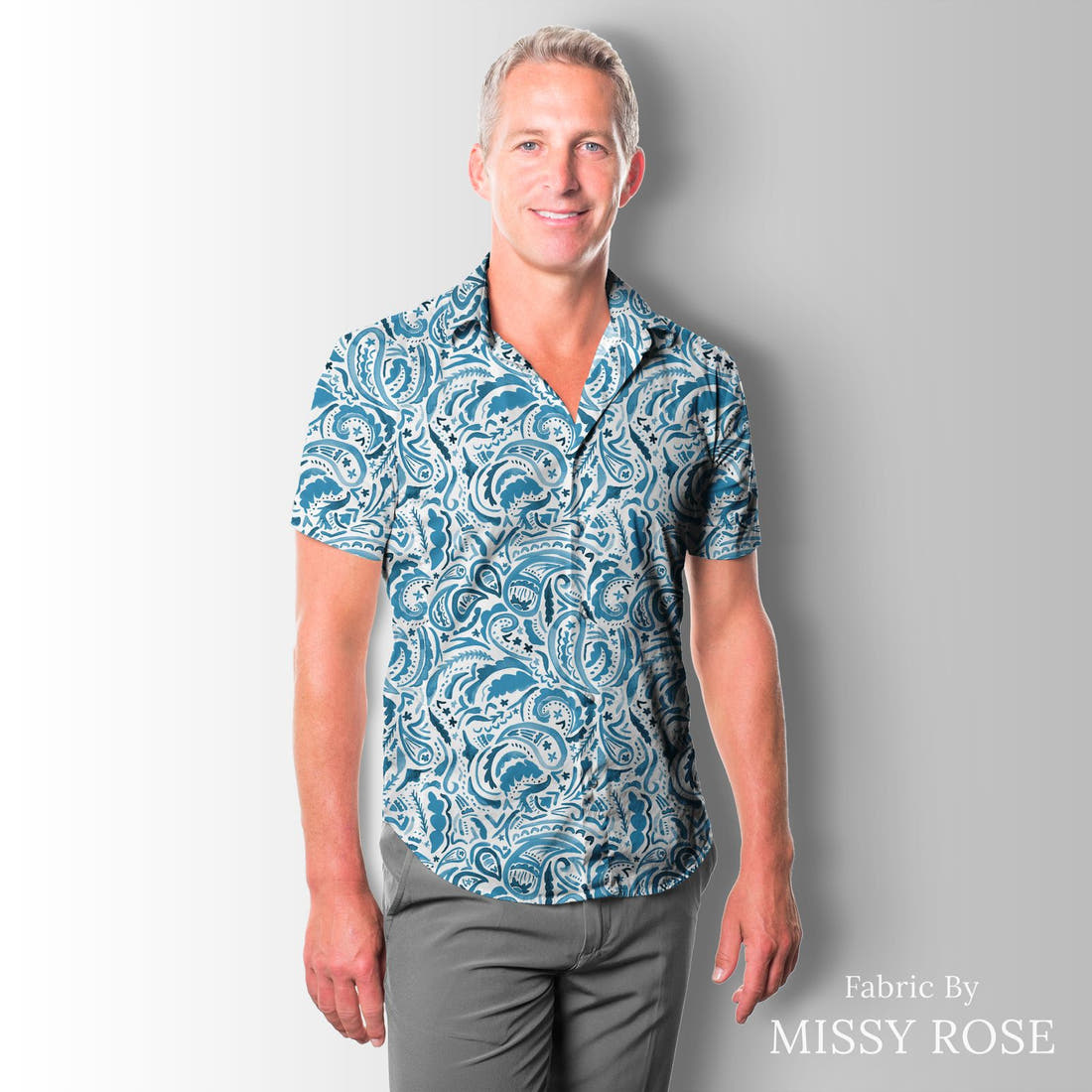Laura Hamzic 55 sewn into a men's shirt - see how the print looks made up | Fabric by Missy Rose