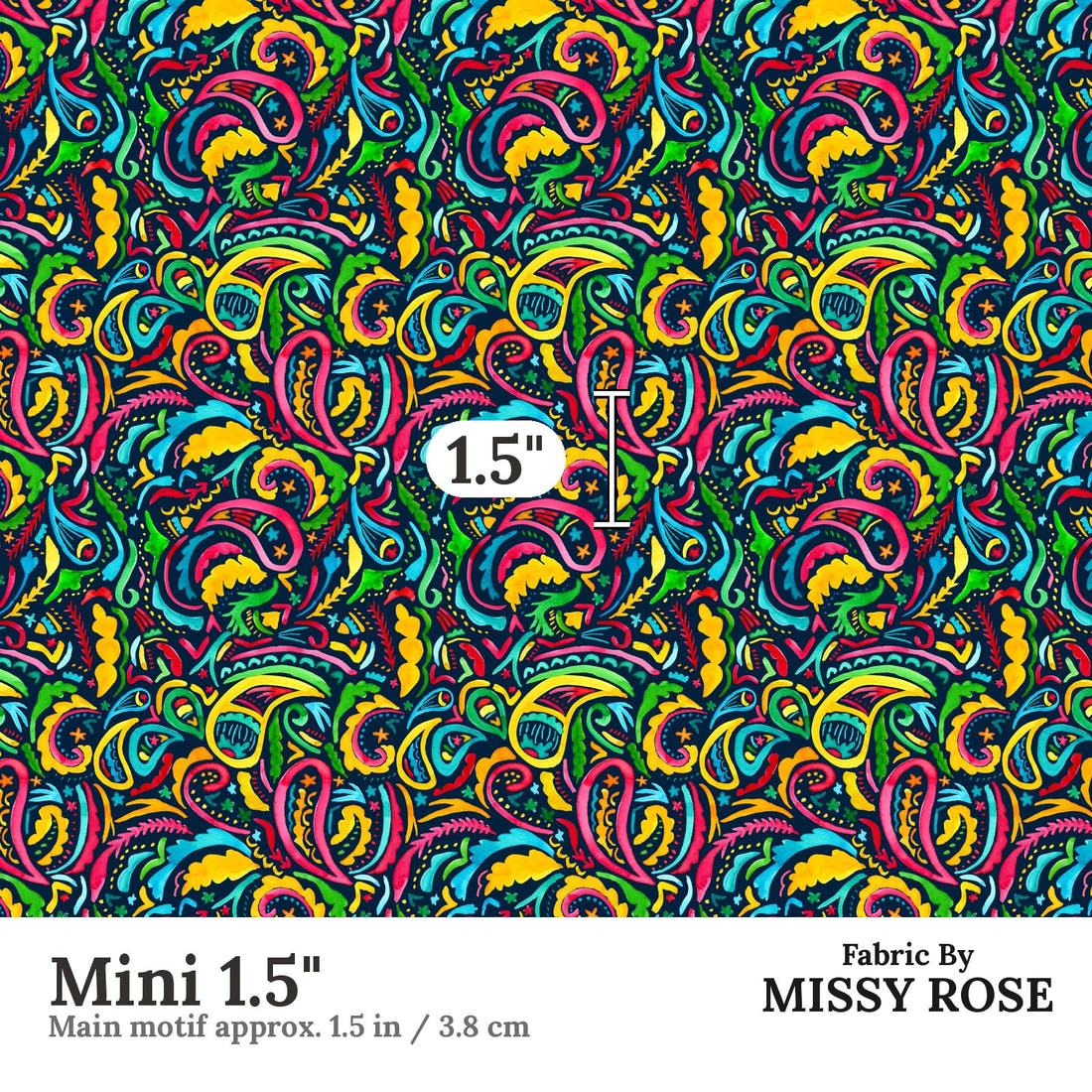 Laura Hamzic 56 Mini 1.5 inch print scale guide | Fabric by Missy Rose
