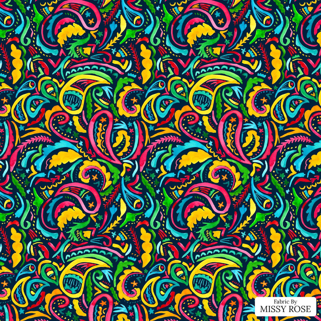 Laura Hamzic 56 - flat view of the print, zoom in for detail | Fabric by Missy Rose